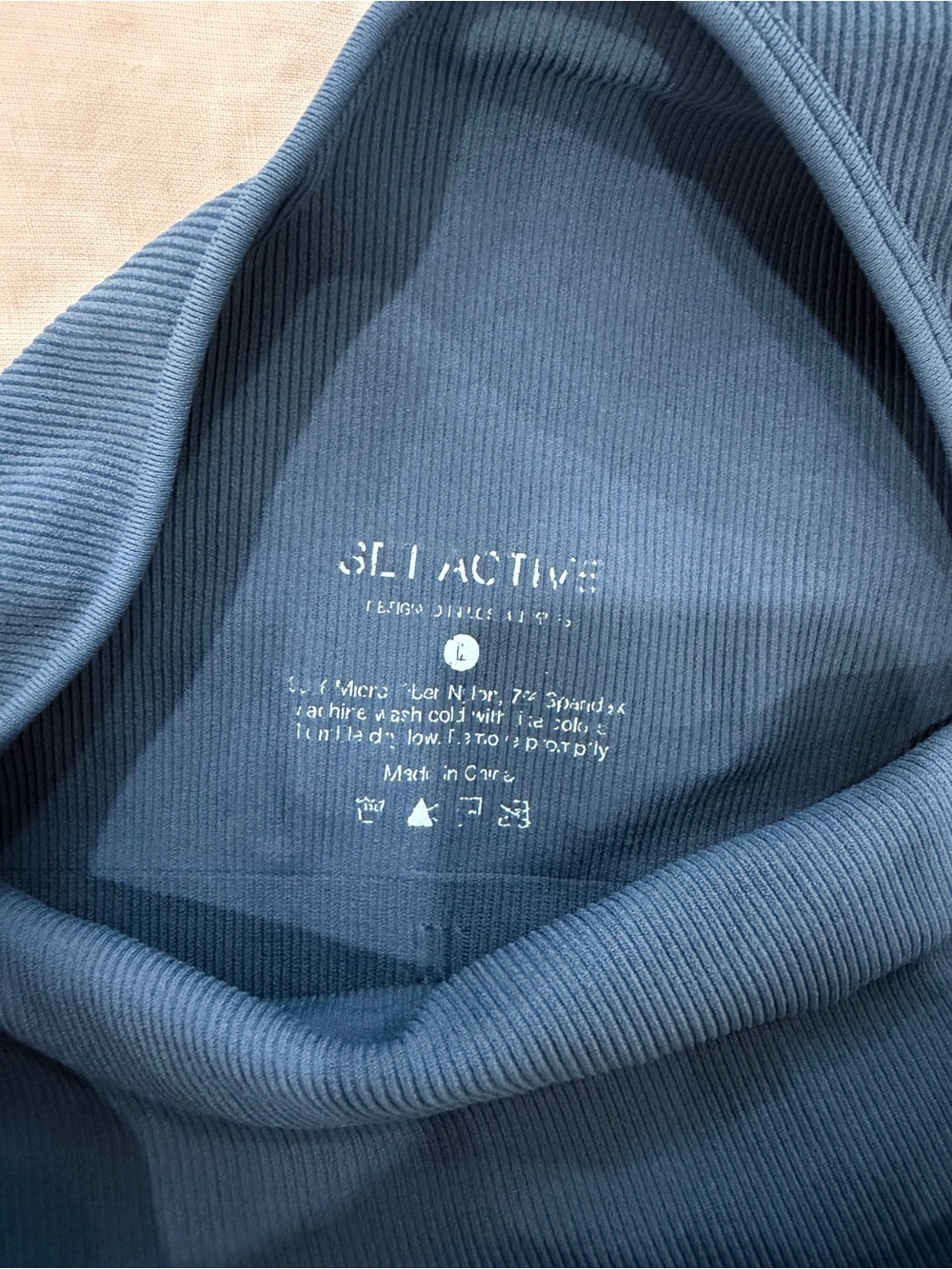 SET ACTIVE Blue Ribbed Active leggings